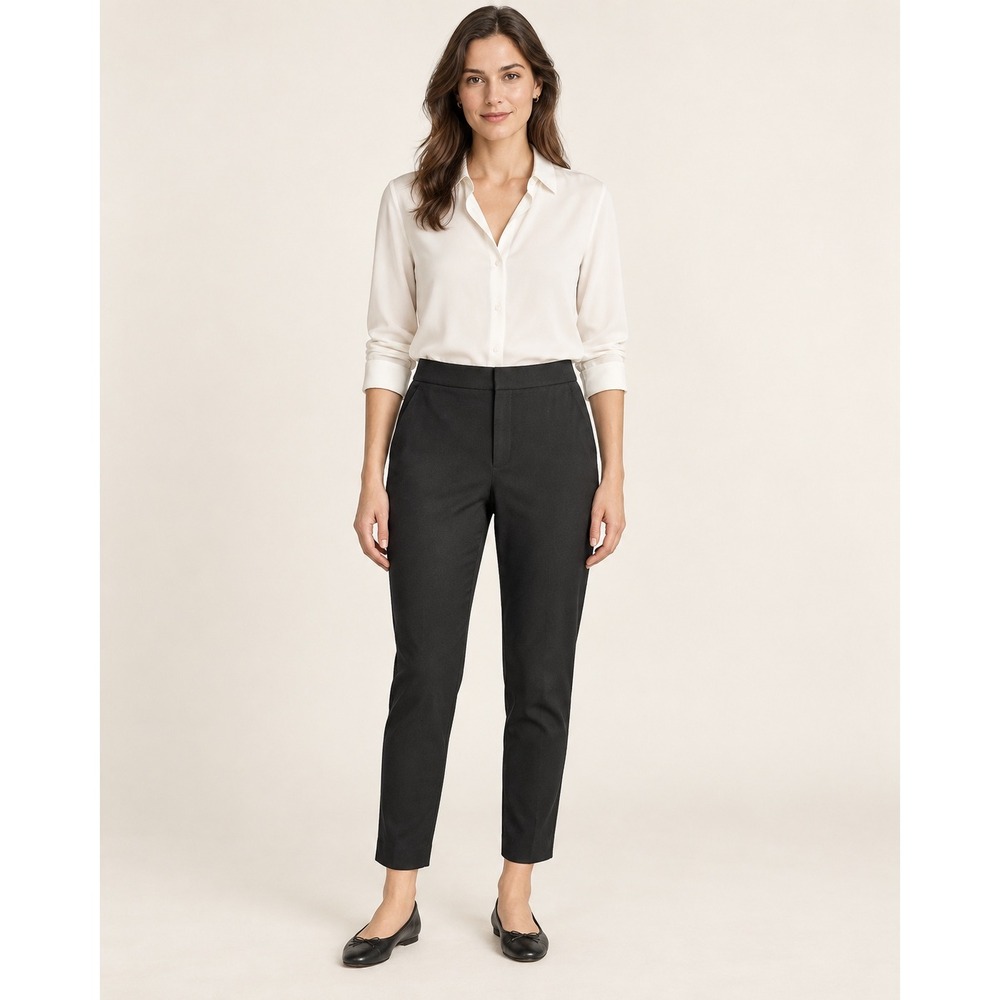 Banana Republic Womens High-Rise Slim Ankle Pants Size 10 Black Career Trousers